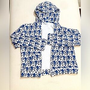 Roller rabbit kids blue monkey hoodie